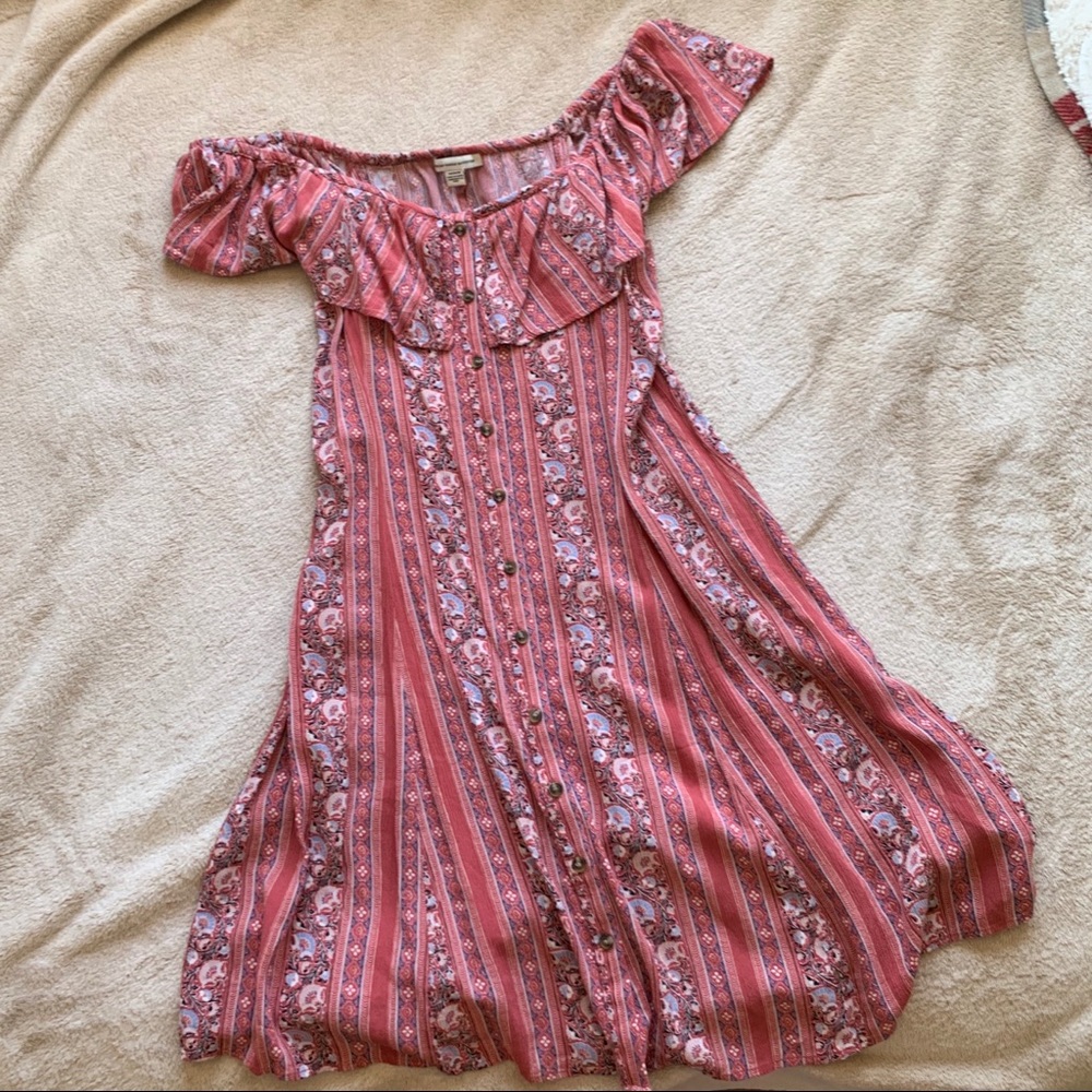 American Eagle: Strapless Striped Dress